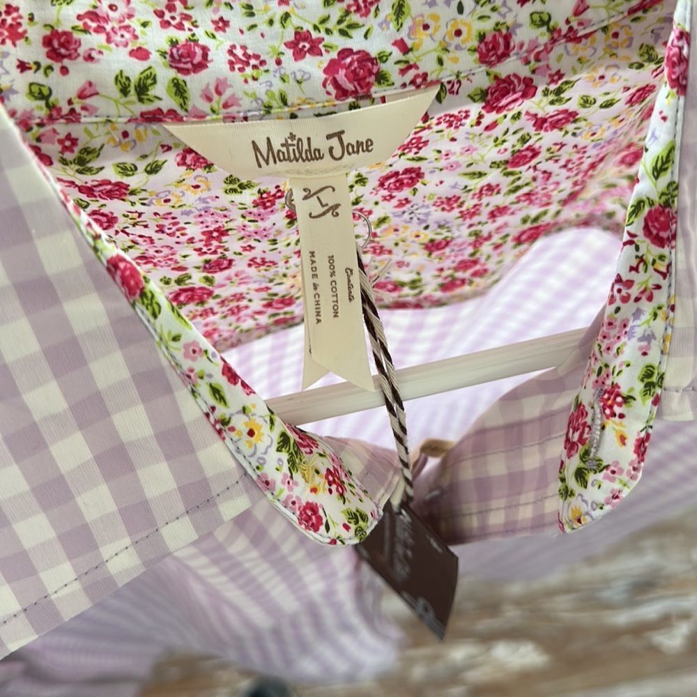 Mens Matilda Jane Enchanted Easter Brunch Checked Shirt Size L Large NWT - Picture 7 of 7